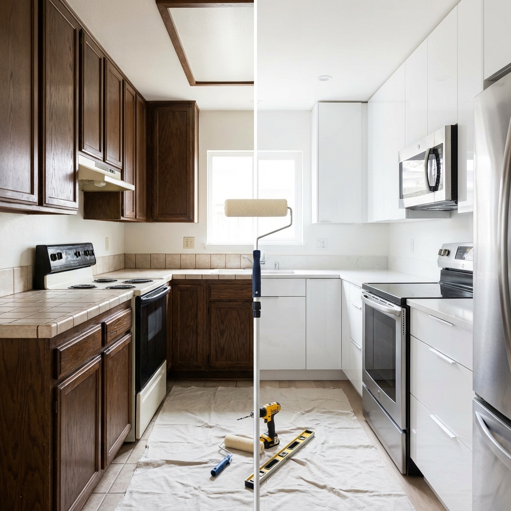 Antes y después de reforma de cocina